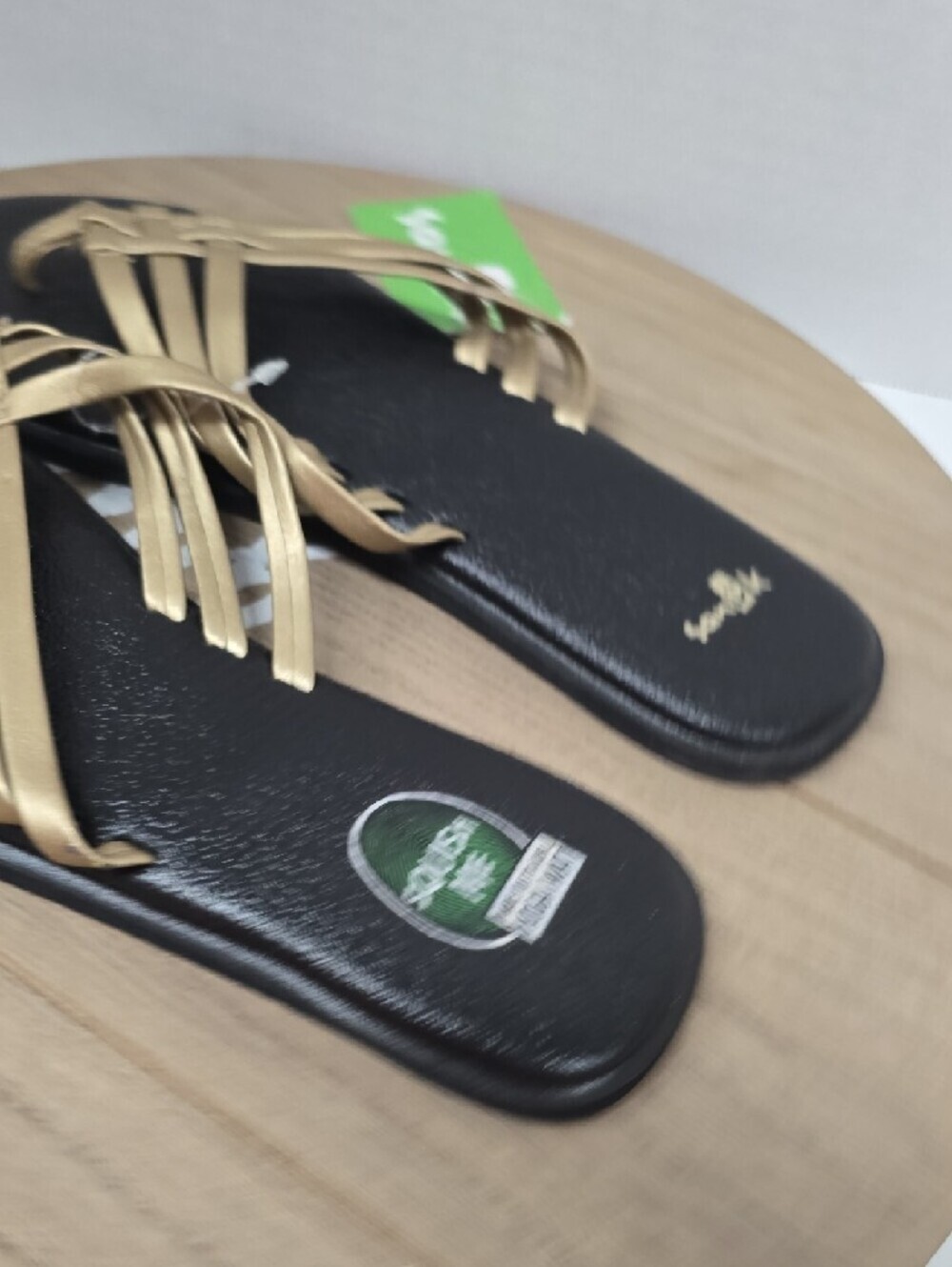 Sanuk Women's Gold Woven-Strap‎ Slide Sandals Size 9 NWT - Picture 6 of 11